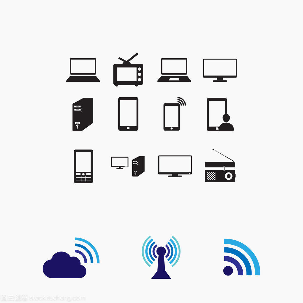 通信设备图标 现代通讯的视觉语言